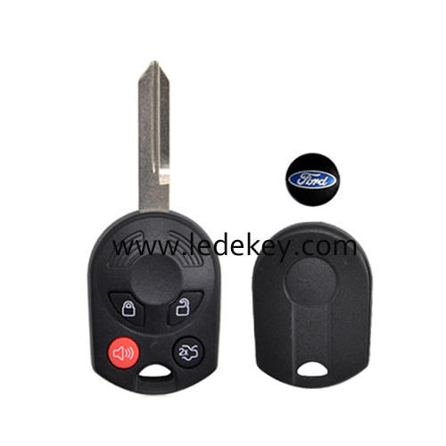 Ford 4 button remote key shell fob with FO38 blade