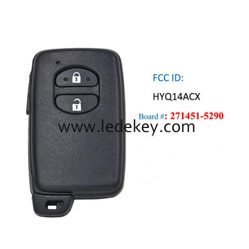 Toyota 2 button Smart Key 314Mhz P1 D4 4D-67 Chip FCCID :HYQ14ACX Board # 271451-5290 For Toyota Prius Rav4 Highlander Land Cruiser 2007+
