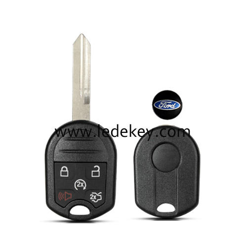 Ford 5 button remote key shell fob with FO38 blade with battery clamp