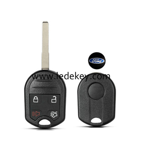 Ford 4 button remote key shell fob with HU101 blade with battery clamp