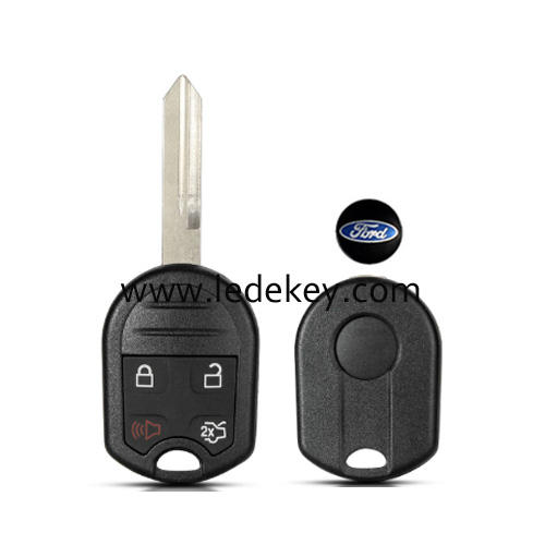 Ford 4 button remote key shell fob with FO38 blade with battery clamp