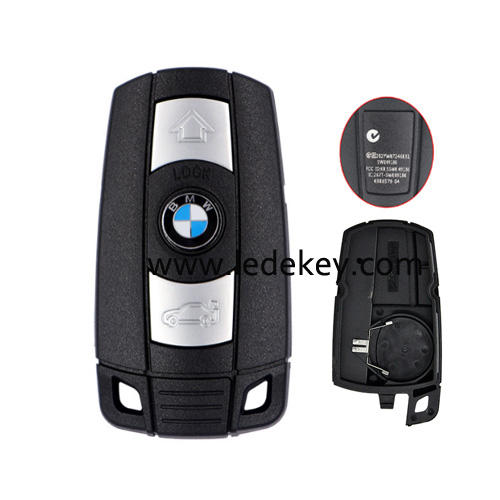 BMW 5 series 3 button remote key blank shell with blade and words on the back with battery clamp