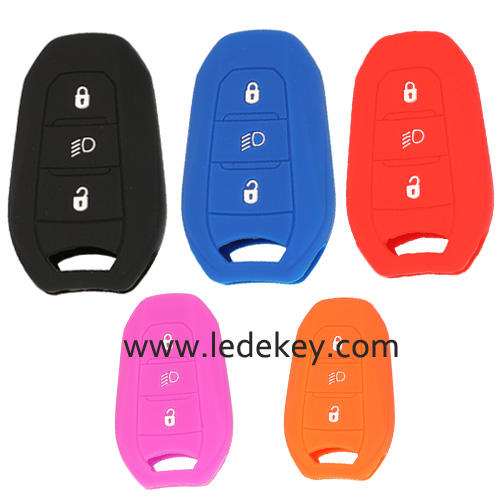 3 buttons Silicone key cover for Citroen Peugeot(5 colors optional)