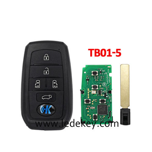 KEYDIY KD TB01-5 Smart Key Universal Remote Control With 8A Transponder Chip For Toyota/Lexus Car Keys