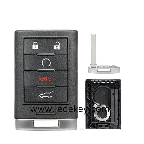 For Cadillac 5 button remote key shell  with blade and battery clamp No Logo