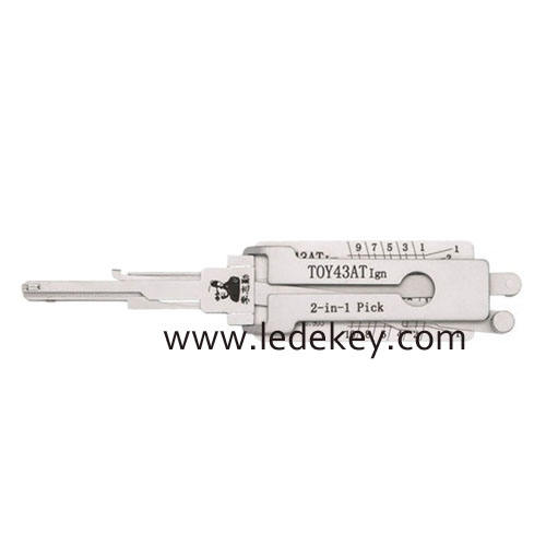 Original Lishi TOY43AT Ignition lock 2 in 1 decoder for cars using #2 blade (Toyota  Camry,Reiz,Corolla)