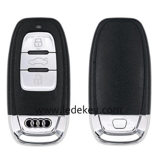 Audi 3 button remote key shell with blade with logo (HU66 blade)with battery clamp