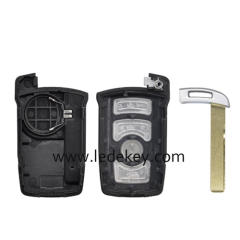 For BMW 7 series 4 button remote key shell（with battery clamp）with blade