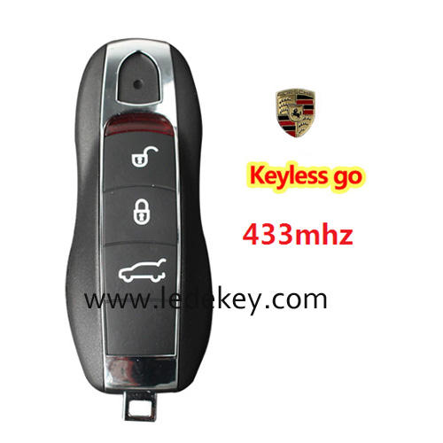 KYDZ For Porsche 3 button keyless-go remote key with 433Mhz hitag pro type 49 Chip