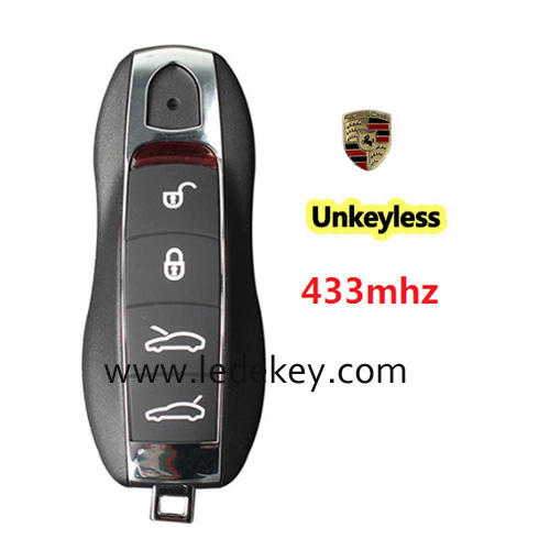 KYDZ For Porsche 4 button unkeyless remote key with 433Mhz hitag pro type 49 Chip