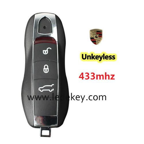 KYDZ For Porsche 3 button unkeyless remote key with 433Mhz hitag pro type 49 Chip