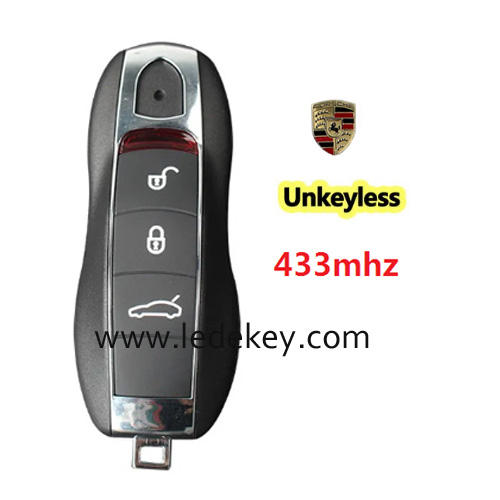 For Porsche 3 button unkeyless remote key with 433Mhz hitag pro type 49 Chip