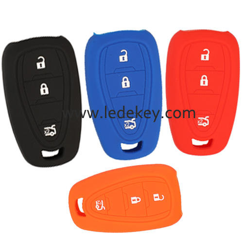 3 buttons Silicone key cover for CHEVROLET black color(4 color optional)