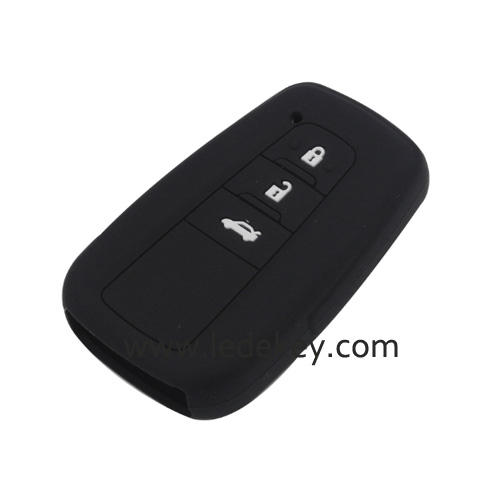 3 buttons Silicone key cover for TOYOTA black color
