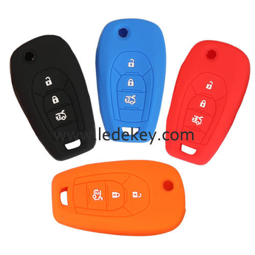 3 buttons Silicone key cover for CHEVROLET black color(4 color optional)