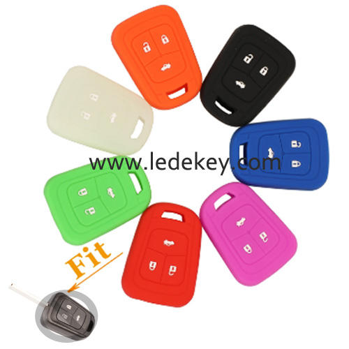 3 buttons Silicone key cover for CHEVROLET black color(7 color optional)