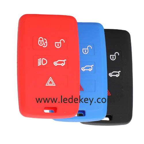 5 buttons Silicone key cover for LANDROVER black color(3 colors optional)