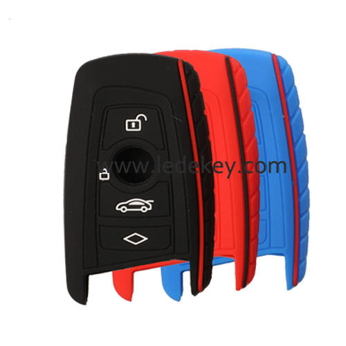 4 buttons Silicone key cover for BMW black color(3 color optional)