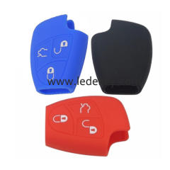 3 buttons Silicone key cover for BENZ black color(3 color optional)