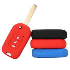 3 buttons Silicone key cover for HONDA black color(3 colors optional)