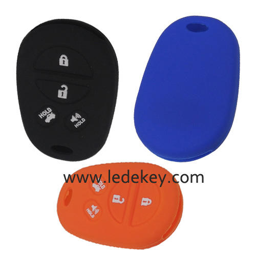 4 buttons Silicone key cover for TOYOTA black color(3 colors optional)
