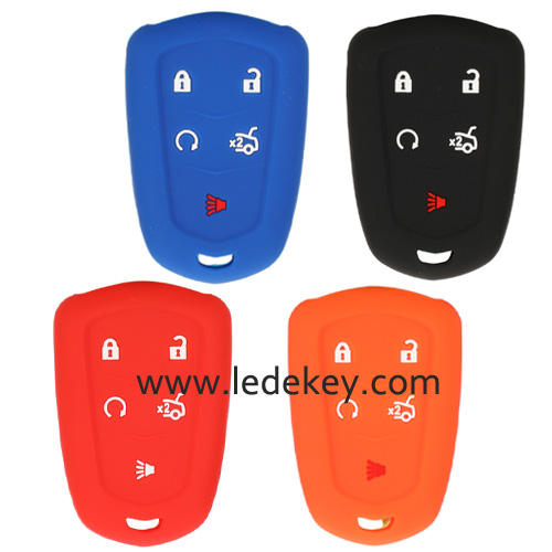 5 buttons Silicone key cover for CADILLAC  (4 colors optional)