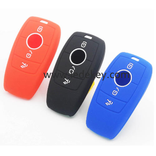 3 buttons Silicone key cover for BENZ black color(3 color optional)