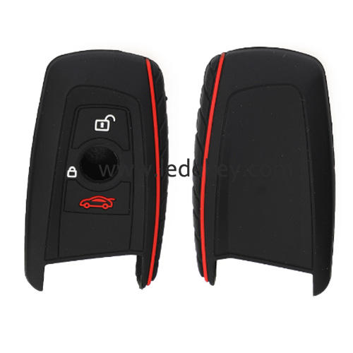 3 buttons Silicone key cover for BMW black color