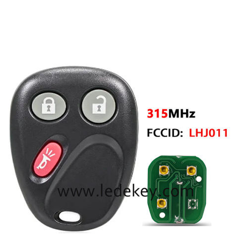 For Chevrolet Cadillac Cadillac GMC 3 button remote key with 315Mhz FCCID:LHJ011