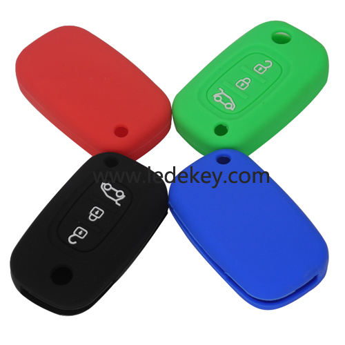 3 buttons Silicone key cover for Renault (4 colors optional)