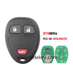 For Chevrolet GMC 3 button remote key with 315Mhz FCCID:OUC60270