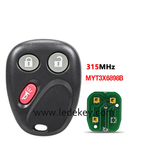 For Chevrolet GMC 3 button remote key with 315Mhz FCCID:MYT3X6898B