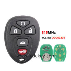 For Chevrolet GMC 5 button remote key with 315Mhz FCCID:OUC60270