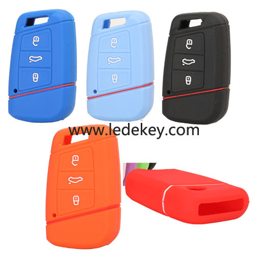 3 buttons Silicone key cover for VW  (5 colors optional)