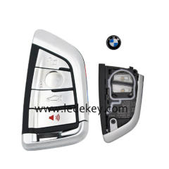 Silver Color BMW 4 Button Remote Key Shell Case CAS4 CAS4+ FEM