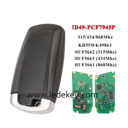 3+1 Button BMW F Series CAS4/CAS4+/ FEM  Smart Remote Key KeylessGo FCCID KR55WK49863 With ID49-PCF7945 Chip 315/433/868Mhz (pls choose color and frequency)