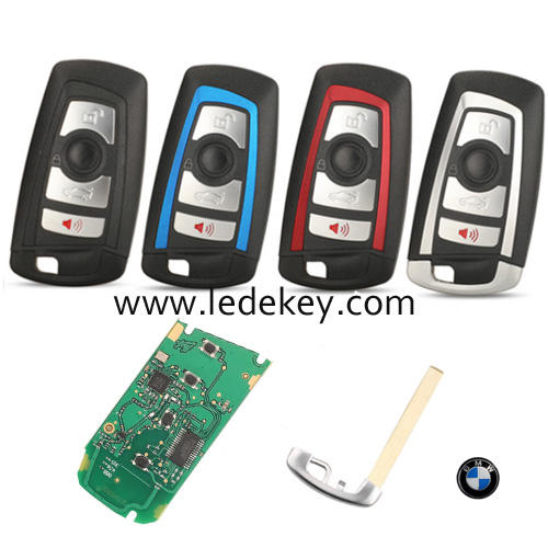 3+1 Button BMW F Series CAS4/CAS4+/ FEM  Smart Remote Key KeylessGo FCCID KR55WK49863 With ID49-PCF7945 Chip 315/433/868Mhz (pls choose color and frequency)