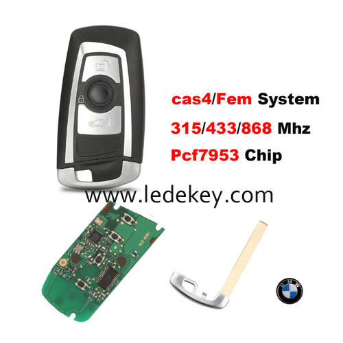 3 Button BMW CAS4/FEM 2 3 4 5 6 7 X3 X4 Series Smart Remote Key KeylessGo FCCID KR55WK49863 With ID49-PCF7953 Chip 315/433/868Mhz (pls choose frequency)