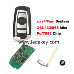 4 Button BMW CAS4/FEM 2 3 4 5 6 7 X3 X4 Series Smart Remote Key KeylessGo FCCID KR55WK49863 With ID49-PCF7953 Chip 315/433/868Mhz (pls choose frequency)
