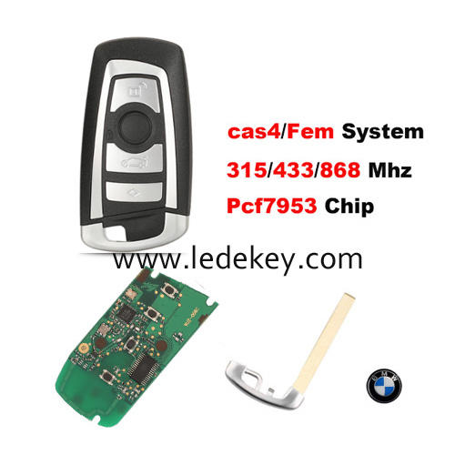 4 Button BMW CAS4/FEM 2 3 4 5 6 7 X3 X4 Series Smart Remote Key KeylessGo FCCID KR55WK49863 With ID49-PCF7953 Chip 315/433/868Mhz (pls choose frequency)