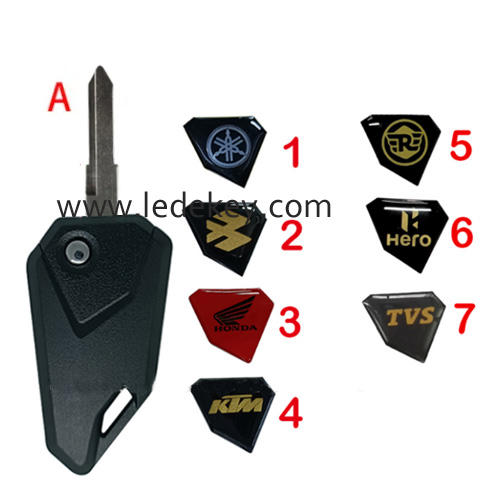 A blade motorcycle key blank (pls choose Logo sticker)