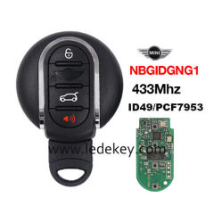 4 Button Smart Remote Key KeylessGo With ID49-PCF7953 Chip 433Mhz FCC ID: NBGIDGNG1 for BMW Mini Cooper Clubman Countryman 2015-2020