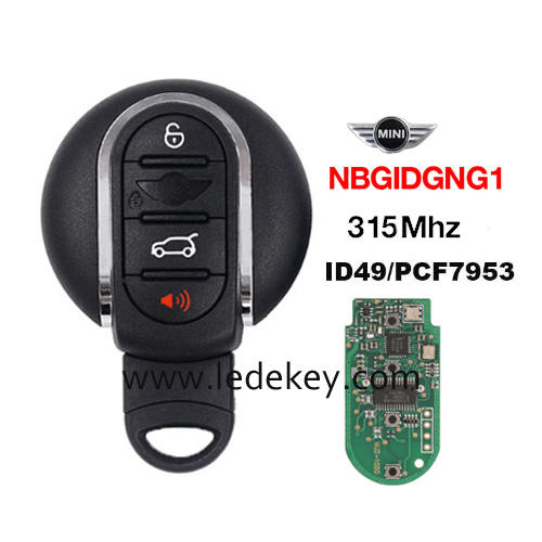 4 Button Smart Remote Key KeylessGo With ID49-PCF7953 Chip 315Mhz FCC ID: NBGIDGNG1 for BMW Mini Cooper Clubman Countryman 2015-2020