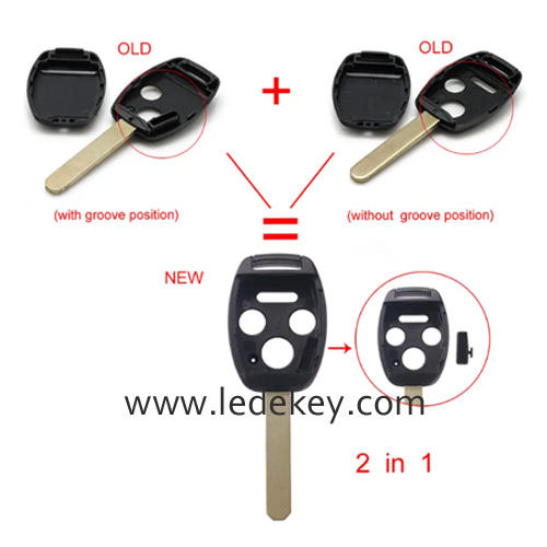 3 Button High Quality Explosion-Proof Remote Key Shell HON66，T-Shaped Key Embryo Two-in-One Detachable Chip Slot