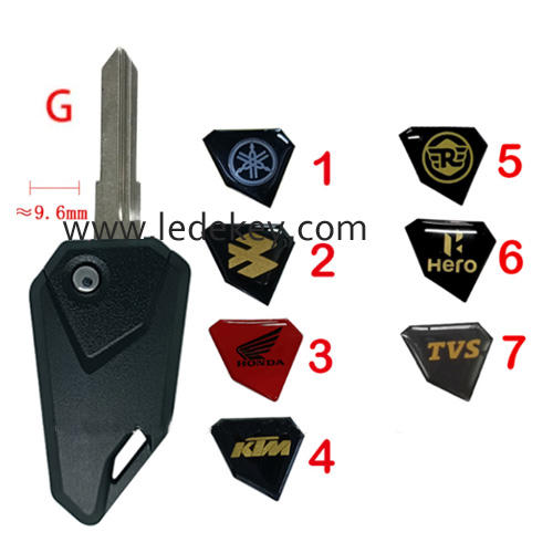G blade motorcycle key blank (pls choose Logo sticker)