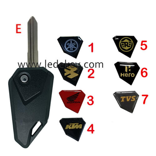 E blade motorcycle key blank (pls choose Logo sticker)