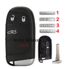 For Chrysler/Dodge/Jeep/RAM 3+1 button remote key shell case (pls choose logo)