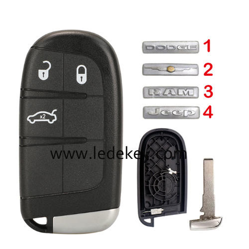 For Chrysler/Dodge/Jeep/RAM 3 button remote key shell case (pls choose logo)
