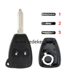 For Chrysler/Dodge/Jeep 2 button remote key shell case with battery clamp (pls choose logo)