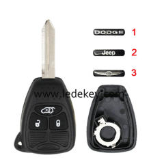 For Chrysler/Dodge/Jeep 3 button remote key shell case with battery clamp (pls choose logo)